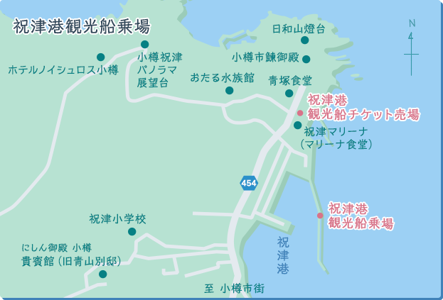 祝津港アクセスマップ